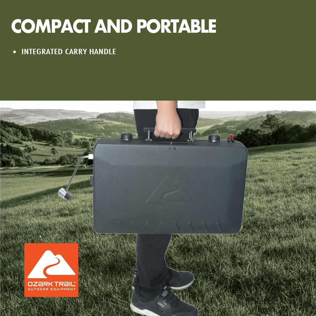2-Burner 2-In-1 Portable Propane Outdoor Camp Stove and Grill