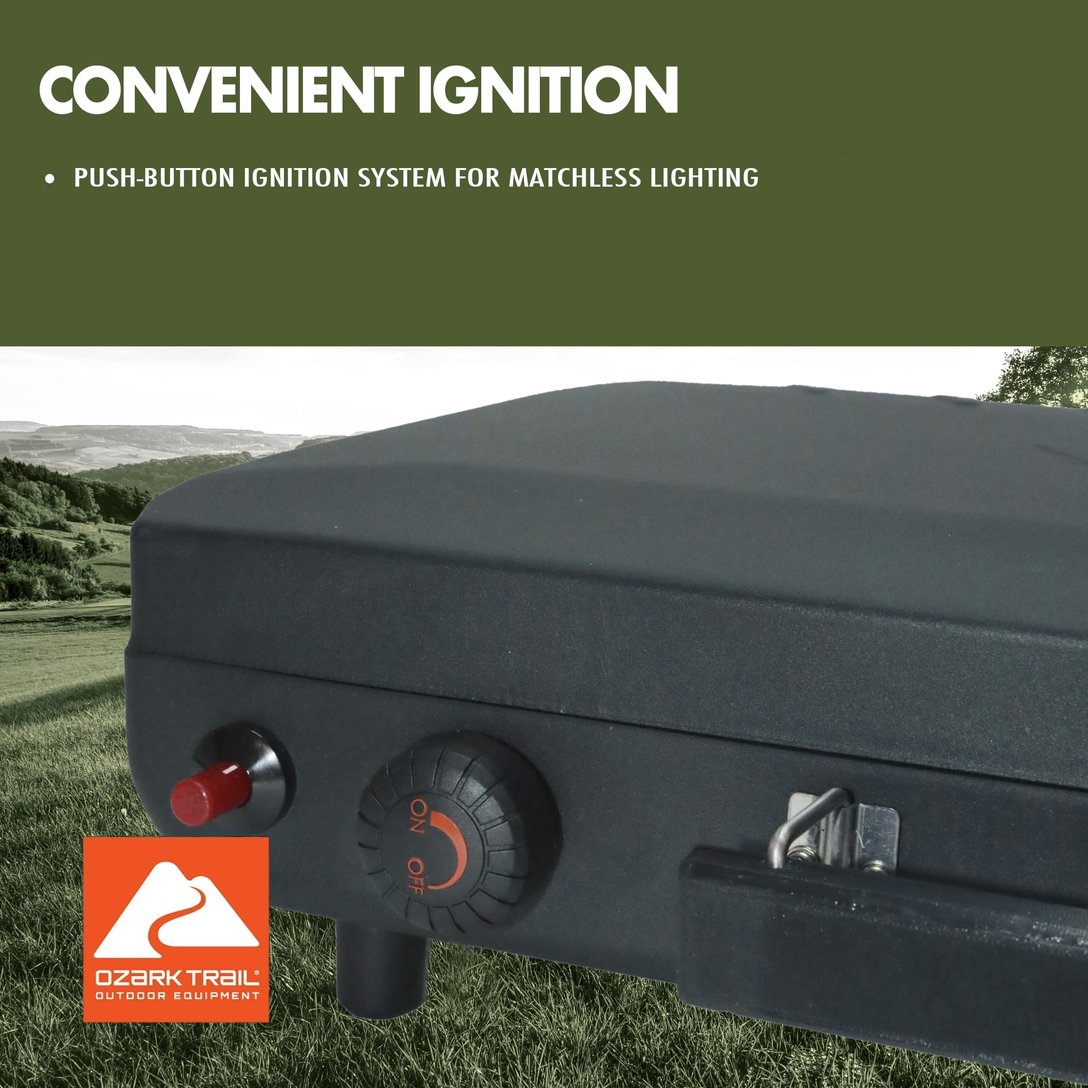 2-Burner 2-In-1 Portable Propane Outdoor Camp Stove and Grill